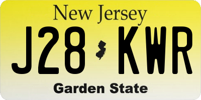NJ license plate J28KWR