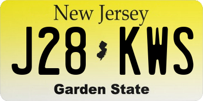 NJ license plate J28KWS