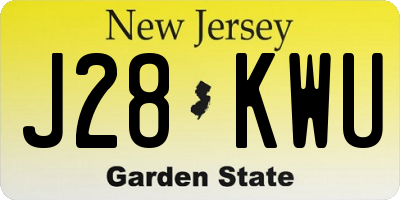 NJ license plate J28KWU
