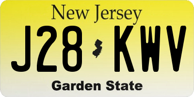 NJ license plate J28KWV