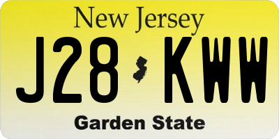 NJ license plate J28KWW