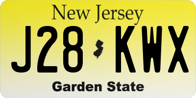 NJ license plate J28KWX