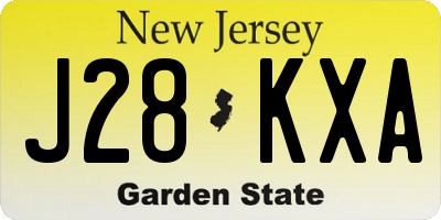 NJ license plate J28KXA