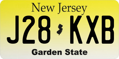 NJ license plate J28KXB