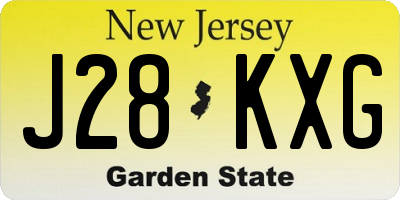 NJ license plate J28KXG