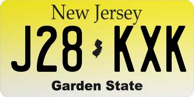 NJ license plate J28KXK