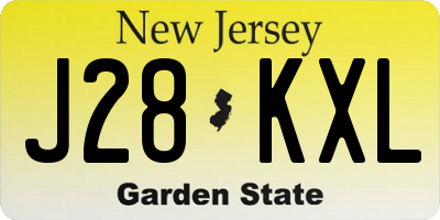 NJ license plate J28KXL