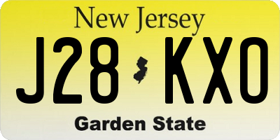 NJ license plate J28KXO