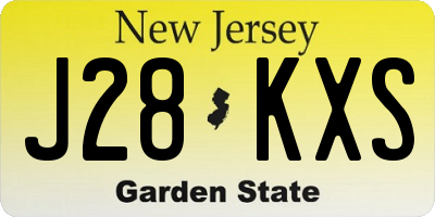 NJ license plate J28KXS