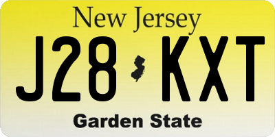 NJ license plate J28KXT