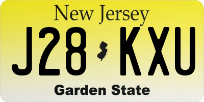 NJ license plate J28KXU