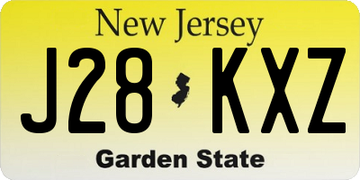 NJ license plate J28KXZ