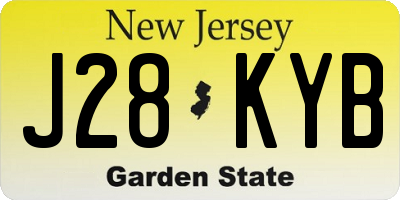 NJ license plate J28KYB
