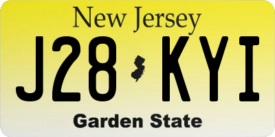NJ license plate J28KYI