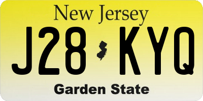 NJ license plate J28KYQ