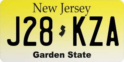 NJ license plate J28KZA