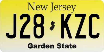 NJ license plate J28KZC