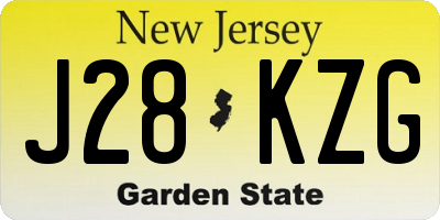 NJ license plate J28KZG