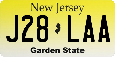 NJ license plate J28LAA