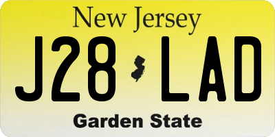 NJ license plate J28LAD