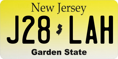 NJ license plate J28LAH
