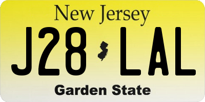 NJ license plate J28LAL