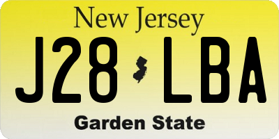 NJ license plate J28LBA