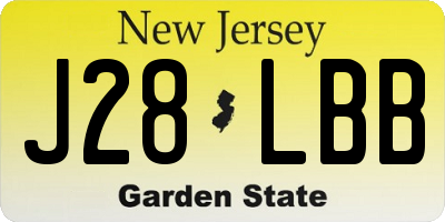 NJ license plate J28LBB