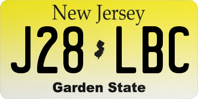 NJ license plate J28LBC