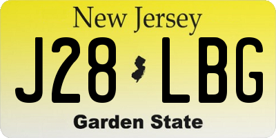 NJ license plate J28LBG