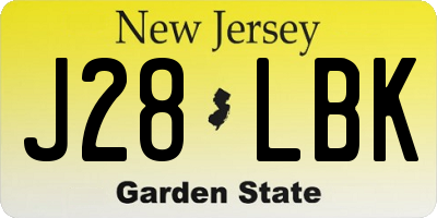 NJ license plate J28LBK