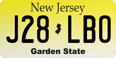 NJ license plate J28LBO
