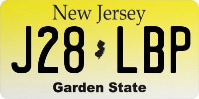 NJ license plate J28LBP