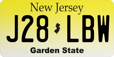 NJ license plate J28LBW