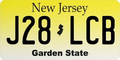 NJ license plate J28LCB
