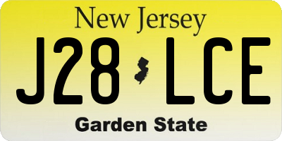 NJ license plate J28LCE