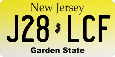 NJ license plate J28LCF