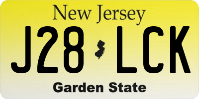 NJ license plate J28LCK