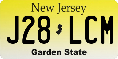 NJ license plate J28LCM