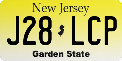 NJ license plate J28LCP