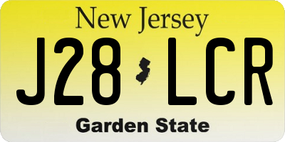 NJ license plate J28LCR