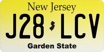 NJ license plate J28LCV