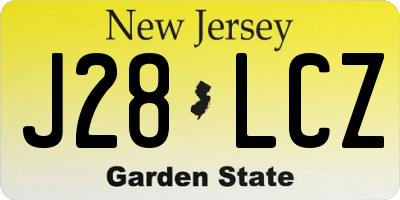 NJ license plate J28LCZ