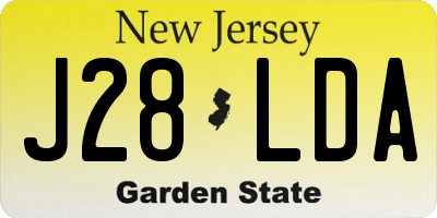 NJ license plate J28LDA