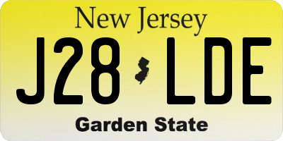 NJ license plate J28LDE