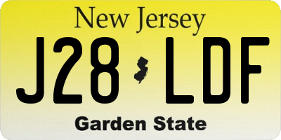 NJ license plate J28LDF