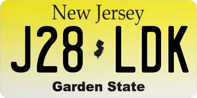 NJ license plate J28LDK
