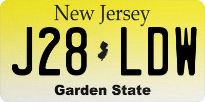 NJ license plate J28LDW