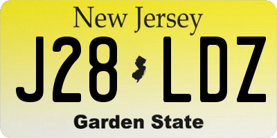NJ license plate J28LDZ