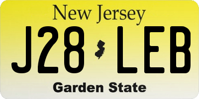 NJ license plate J28LEB